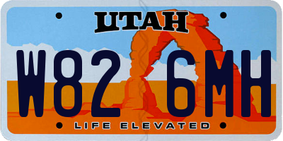 UT license plate W826MH