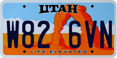 UT license plate W826VN