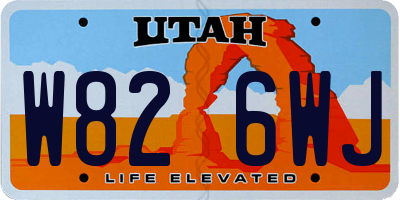 UT license plate W826WJ