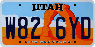 UT license plate W826YD
