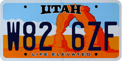 UT license plate W826ZF