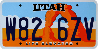 UT license plate W826ZV
