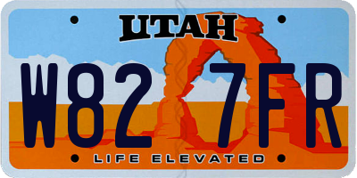 UT license plate W827FR
