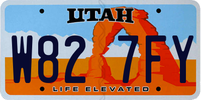 UT license plate W827FY