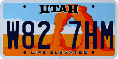 UT license plate W827HM