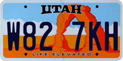 UT license plate W827KH