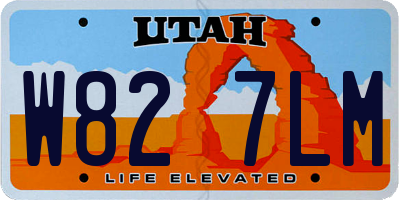 UT license plate W827LM
