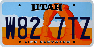 UT license plate W827TZ