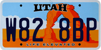 UT license plate W828BP