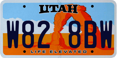 UT license plate W828BW