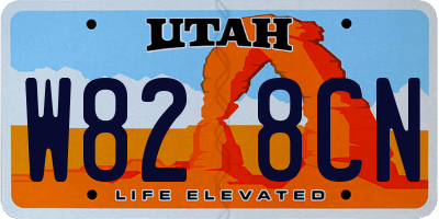 UT license plate W828CN