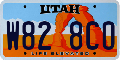 UT license plate W828CO