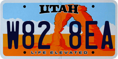 UT license plate W828EA
