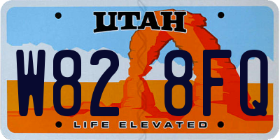 UT license plate W828FQ