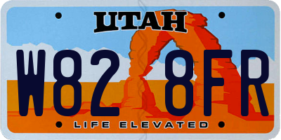 UT license plate W828FR