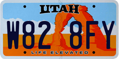 UT license plate W828FY