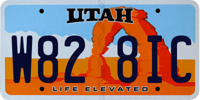 UT license plate W828IC