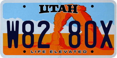 UT license plate W828OX