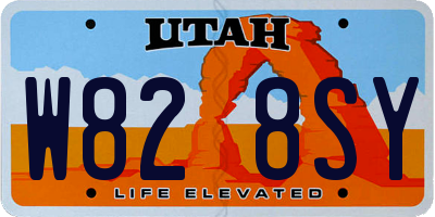 UT license plate W828SY
