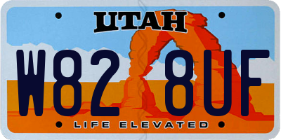 UT license plate W828UF