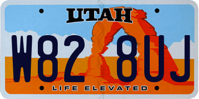 UT license plate W828UJ