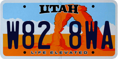 UT license plate W828WA
