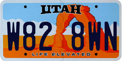 UT license plate W828WN