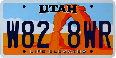 UT license plate W828WR