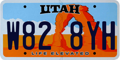 UT license plate W828YH