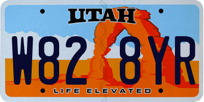 UT license plate W828YR