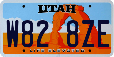 UT license plate W828ZE