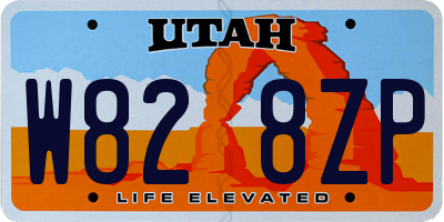 UT license plate W828ZP