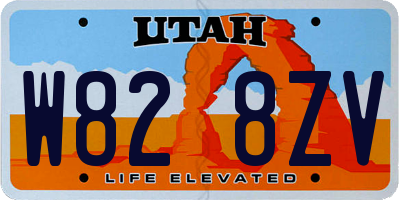 UT license plate W828ZV