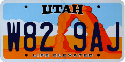UT license plate W829AJ