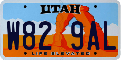 UT license plate W829AL