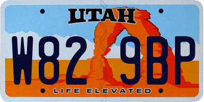 UT license plate W829BP