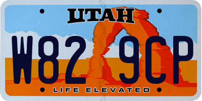 UT license plate W829CP