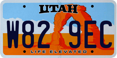 UT license plate W829EC