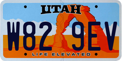 UT license plate W829EV