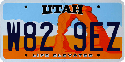 UT license plate W829EZ