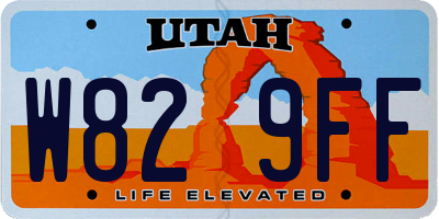 UT license plate W829FF
