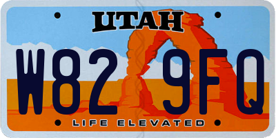 UT license plate W829FQ