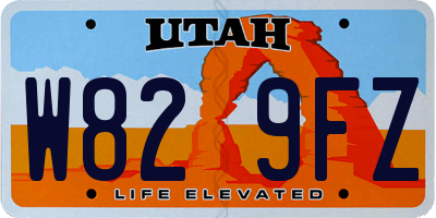 UT license plate W829FZ