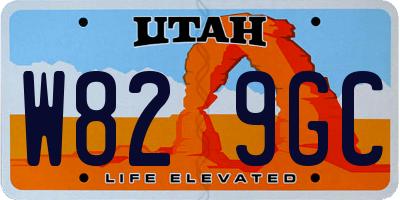 UT license plate W829GC