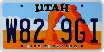 UT license plate W829GI