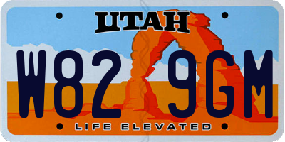 UT license plate W829GM