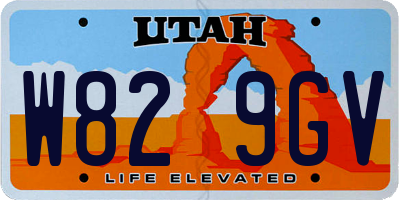 UT license plate W829GV