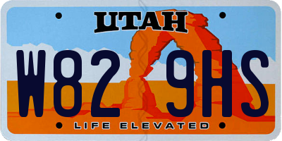 UT license plate W829HS