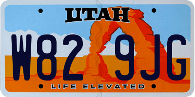UT license plate W829JG