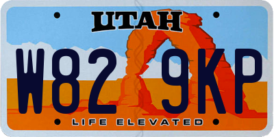 UT license plate W829KP